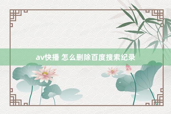 av快播 怎么删除百度搜索纪录