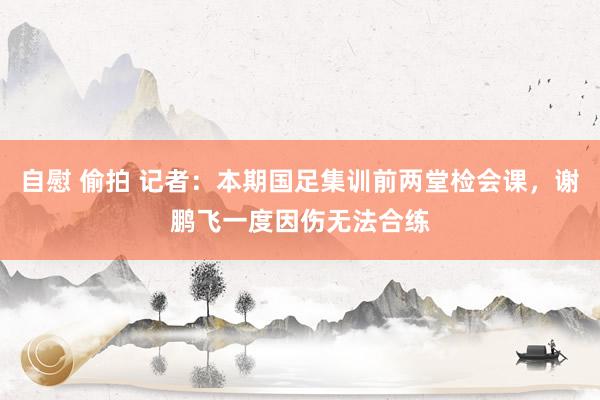 自慰 偷拍 记者：本期国足集训前两堂检会课，谢鹏飞一度因伤无法合练