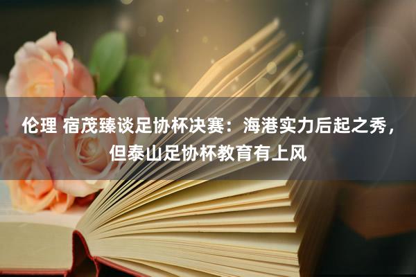 伦理 宿茂臻谈足协杯决赛：海港实力后起之秀，但泰山足协杯教育有上风