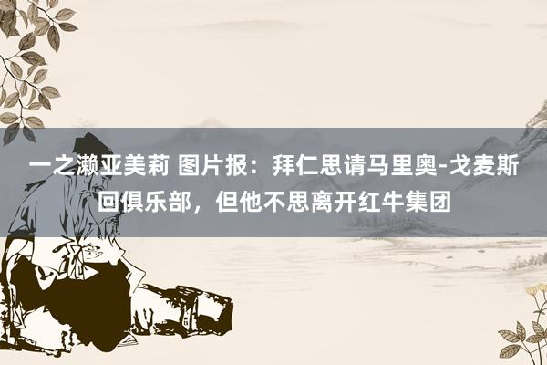一之濑亚美莉 图片报：拜仁思请马里奥-戈麦斯回俱乐部，但他不思离开红牛集团